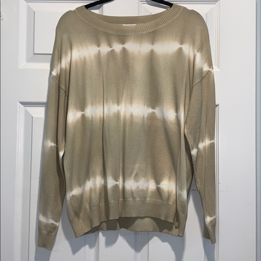 Tan Tie-Dyed Crewneck Sweater